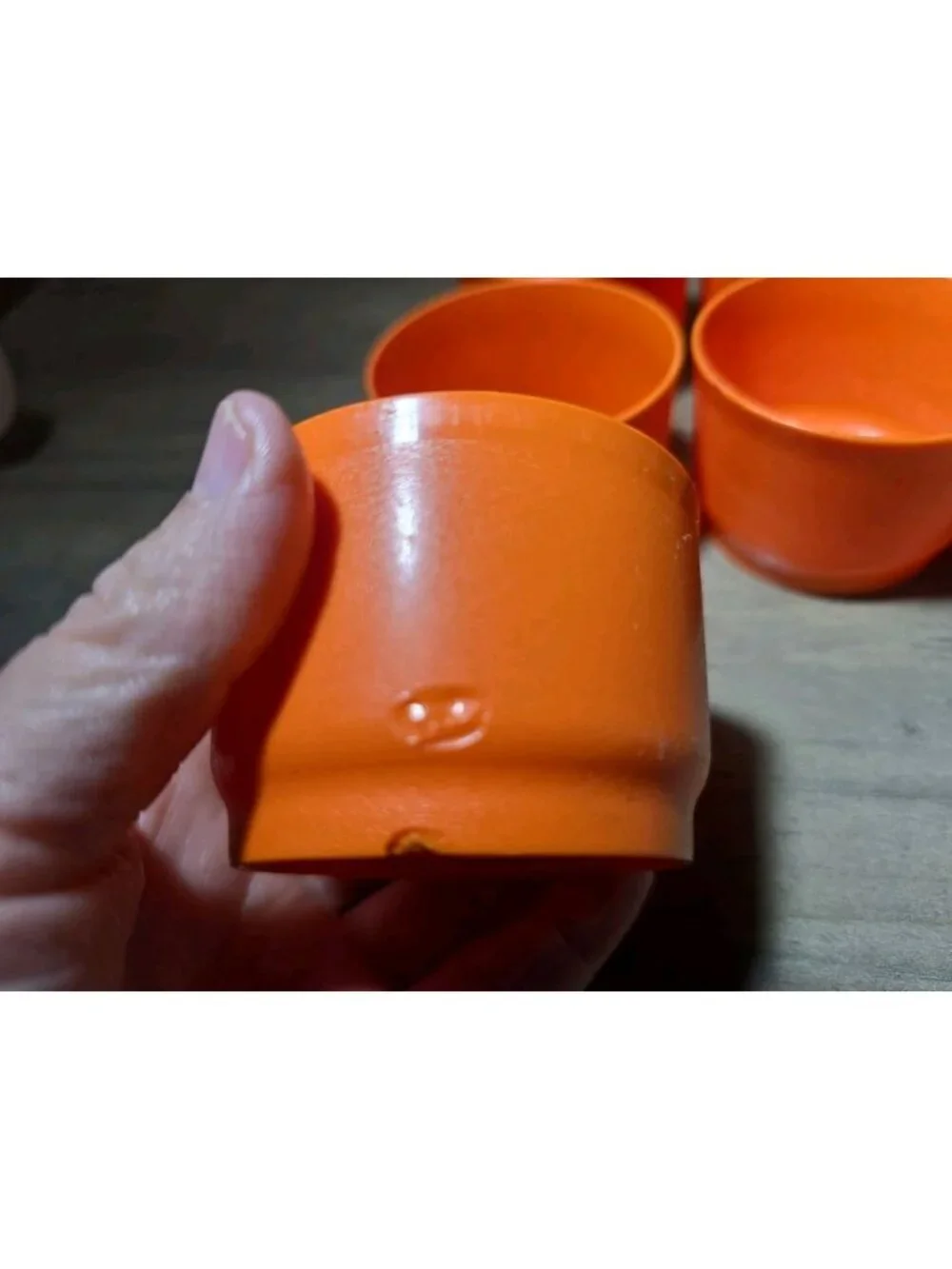 Vintage Tupperware Snack Cups Orange Set of 5 No Lids Stackable Read